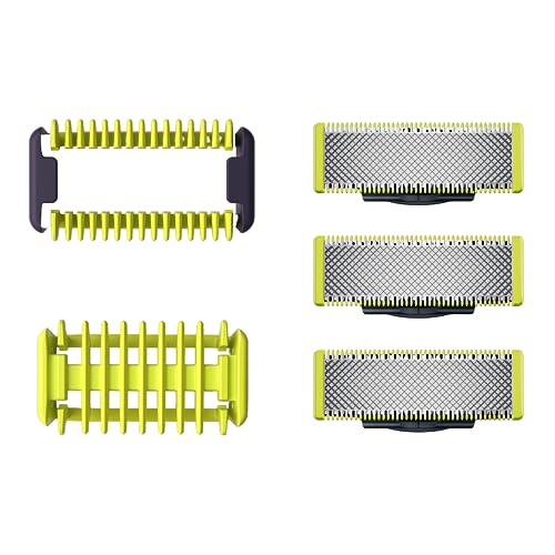Lâminas de Reposição Originais Philips OneBlade QP630/51 Aço Inoxidável - Raspa, Apara e Contorna - Pacote com 3 un