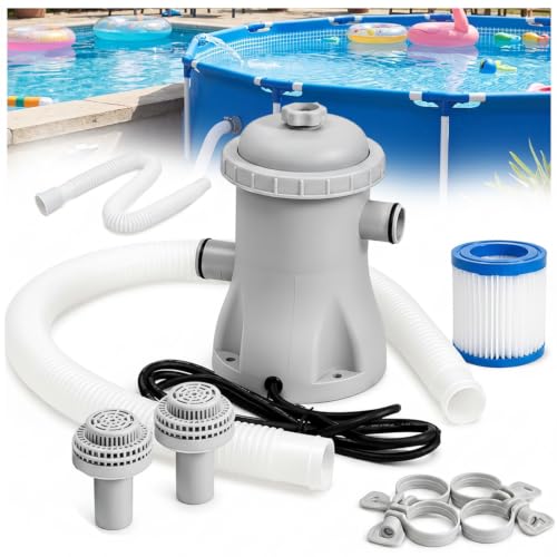 Yanmis 330 Gallons Ground Pool Filter Pump for Above Ground Inflatable Pool
