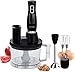ICQN Multi Frullatore a immersione | 1100 W alta potenza motore | Funzione turbo | 1500 ml Extra Grande Tritatatore con raspa in acciaio inox per passare gli ingredienti più duri, tazza da 600 ml