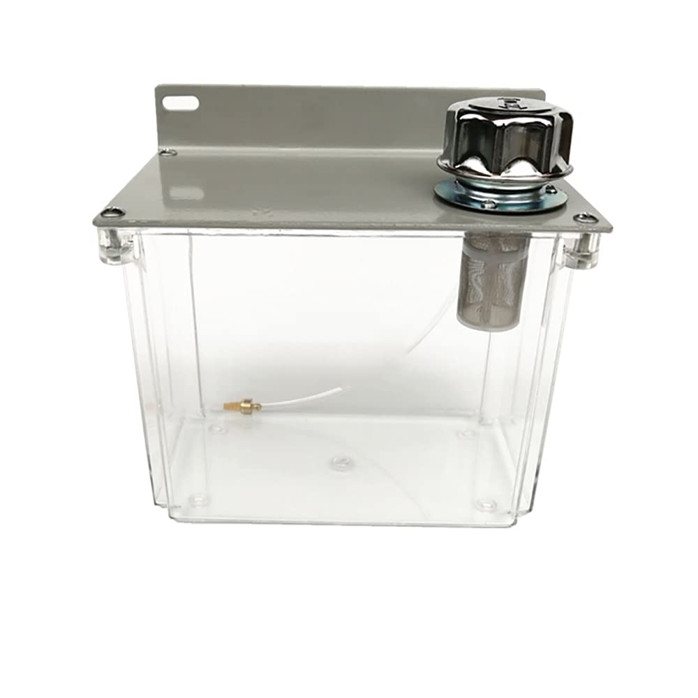 LeTkingok 3L CNC Lubrication Water Box, with Filter Lathe Milling Drill Engraving Machine Oil Tank 304 Stainless Steel Cover Outlet 4MM (Single Hole)