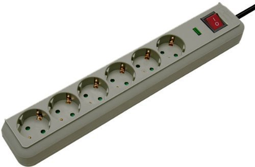 Brennenstuhl multiprise eco-line 6 prises avec interrupteur 1159750015 gris clair