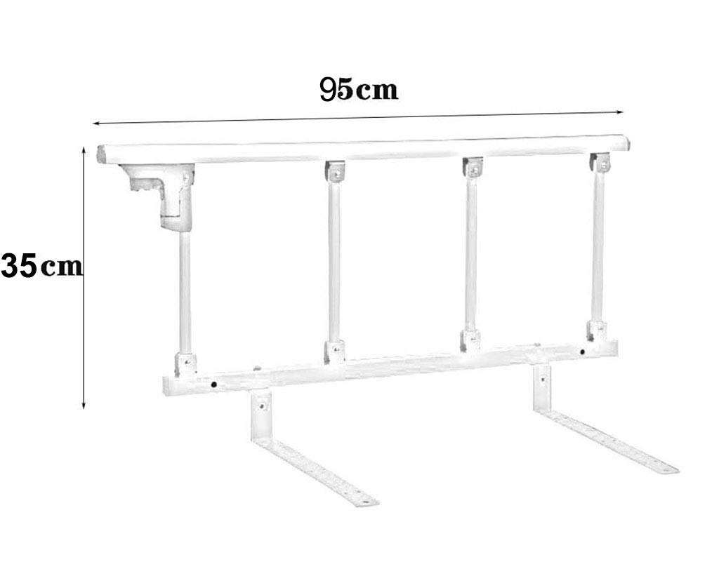 Składana barierka do łóżka dla dorosłych, ochrona boczna dla osób starszych, antypoślizgowy metalowy drążek bezpieczeństwa typu szpitalnego, 95 x 35 cm