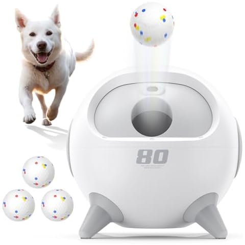 uahpet Automatic Ball Launcher for Dogs with Obstacle Detection, 4 Adjustable Distances Dog Ball Thrower Launcher for Medium & Large Dogs Cover