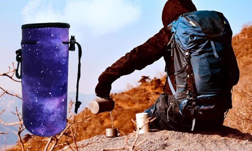 Image of Wanty Neoprene 20 Oz Insulated Water Drink Bottle Cooler Carrier Cover Sleeve Tote Bag Pouch Holder Strap for Climbing Cycling and Running Outdoor Activities