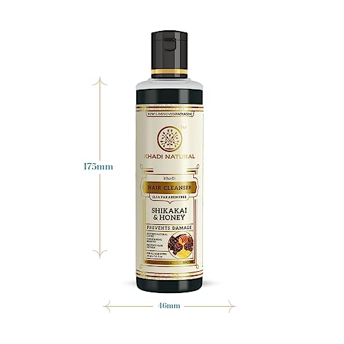 Khadi Natural Shikakai and Honey Shampoo 210ml, For Controlling Hair Fall, For Repairing Damaged Hair, Sulphate and Paraben Free