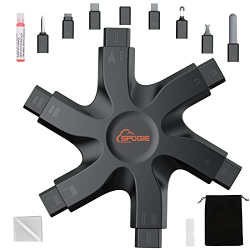 12 In 1 Iphone Cleaning Kit, Airpods Cleaning Kit With Portable Bag, Iphone Charging Port Cleaning Kit, Fix Unreliable Charging Connection, 2023 (Black) #TOP30