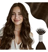 Moresoo Nano Hair Extensions Human Hair Dark Brown Hair Extensions for Women Real Human Hair Brow...