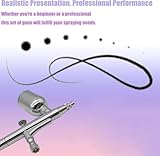 Airbrush Kit 0.3 mm Airbrush Gun Dual-Action Gravity Feed Kit, 1/2 & 1/4 OZ Fluid Cup, 0.2 mm & 0.5 mm Nozzles Needles Air Caps for Nail Art Painting Makeup Cake - Image 5