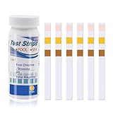 50 Pcs Swimming Pool Water & Hot Tub Test Strips,3 in 1 PH Test Strips Set,Rapid Easy,Accurate,Measurement of PH,Alkalinity,Free Chlorine,for Lazy Spa/Tubs/Pool Water Testing Kit Accessories