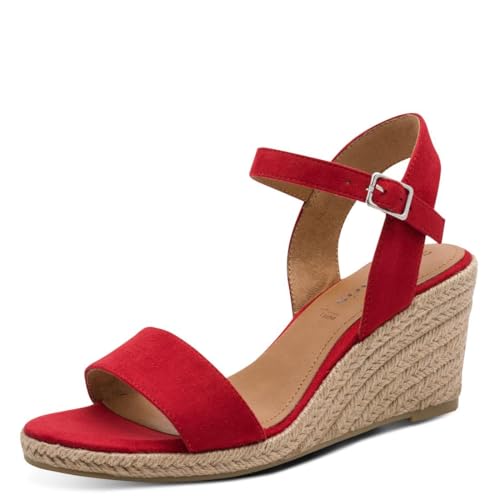Tamaris sandale femme à talon compensé rouge 37 EU