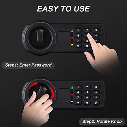 Tenamic Safe Box 0.4 Cuft Fireproof Waterproof Home Safe, Keypad Small Lock Box Cabinet Safes, Solid Alloy Steel Office Hotel Home Mini Safe, Black #TOP6