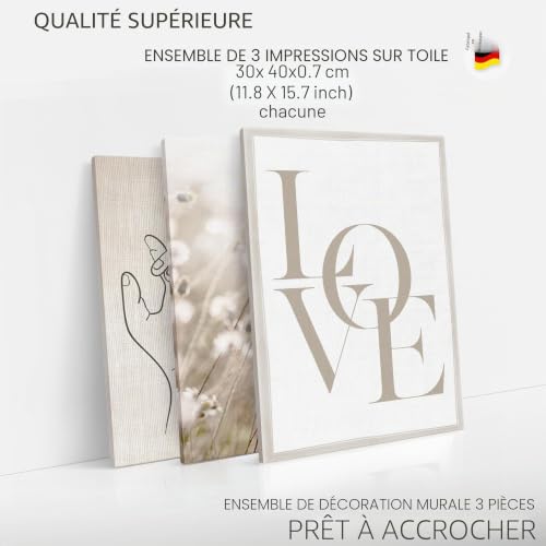 Tableau décoration murale boho triptyque de qualité supérieure - 5