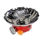 Mikinona Estufa Camping Gas Portátil Plegable Hornillo Acampada Antiviento para Senderismo Montañismo