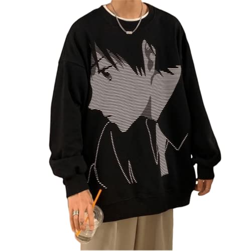 Women Men Y2K Anime Sweatshirt, Japanese Aesthetic Harajuku Dark Academia Gothic Clothes Korean Cute Sweatshirts Winter