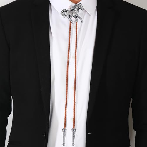 Image of Jeilwiy Bolo Tie for Men, Western Bolero Tie Cowboy Ties Native American Cowgirl Bolo Tie Accessories for Men Women