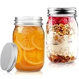 Apidgrowth Mason Jars,16oz Regular Mouth Airtight Glass Jars with Leak-Proof Lids for Canning, Food Storage, Smoothies, Coffee & Crafts (2 Pack)