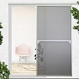 APANA Insektenschutz Schiebetür Aluminiumrahmen - Mückenschutz Tür 120 x 240 cm (weiß)