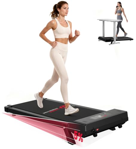 Walking Pad with Incline, Treadmills for Home, 2.5HP Portable Electric Under Desk Treadmill with LED Display & Remote, Adjustable Speed, No Assembly option