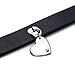 Pandora Moments Haustierhalsband in der Farbe Schwarz aus lederfreiem Stoff mit Herzförmiger Zierniete aus Edelstahl in der Größe S, 22-28cm, 312262C01-S