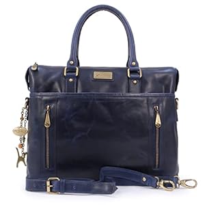 Catwalk Collection Handbags – Dames Leren Briefcase/Aktetas Cross Body – Dames Organiser Werk Tas – Tablte/Laptop Tas – ADELE