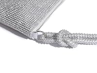YUWITA Rhinestone Purse for Women Evening Bag Glitter Sparkly Mini Handbags (Silver) — image 9