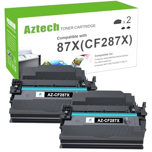 Image of Aztech CF287X 87X Toner Cartridge CF287A 87A Black M501 M506 High Yield | Compatible for HP LaserJet Enterprise Pro M506 M501 M501dn M506dn M506n M506x MFP M527dn M527f M527 Series Printer Ink 2 Pack