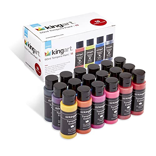 Kingart Kids Washable Tempera Paint, 18 Unique Colors, 60Ml (2Oz) Poster Paint, Art Supplies For Finger Painting, School Projects, And Crafting #TOP9