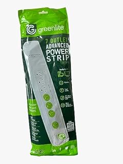 Greenlite Tier 1 Advanced Power Strip, Current Sensing Power Strip, 1440 Joules, 7 Outlets, 3 Ft. Cord