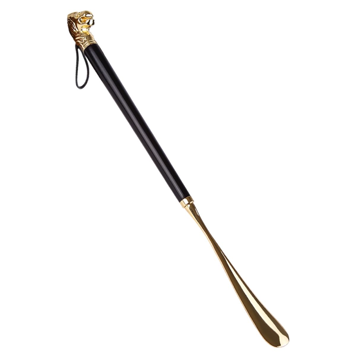 HOMSFOU Calzascarpe Facile da Pulire e Durevole da 49 Cm in Metallo Nero di Leone Accessorio per Scarpe e Sollevatore di Scarpe Pratico per Anziani