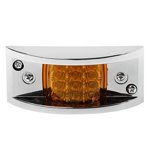 Partsam 4X Sealed Chrome Armored Led Trailer Clearance Light Side Marker Light 12Led Amber #TOP3