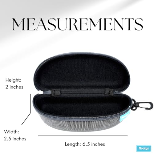 Image of Semi Hard EVA Sunglasses Case with Clip | Non-Floating | Includes Cleaning Cloth and Floating Keychain