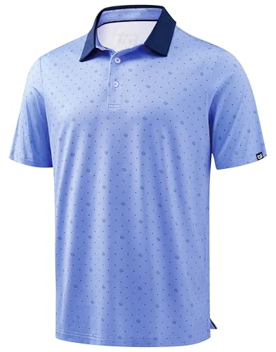 Image of Men's Golf Polo Shirts Dry Fit Performance Moisture Wicking Casual Print Golf Shirts for Men Breathable