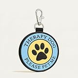 WORKINGSERVICEDOG.COM Therapy Dog ID Patch Tag - Double-Sided, Hangs from Therapy Dog Vest, Harness, or Leash