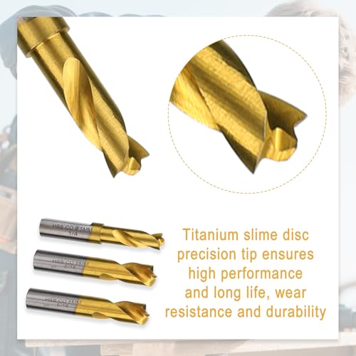 3stk Spot Weld Bohrer Set, 6,5mm 8mm Hochgeschwindigkeitsstahl Spot Weld Cutter Titanbeschichtete Spotweld Entferner Werkzeuge