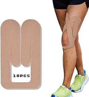 Sports Kinesiology Tape 10 Pcs Breathable Water Resistant Pre-Cut Sports Tape for Knee, Patella and Meniscus SP156