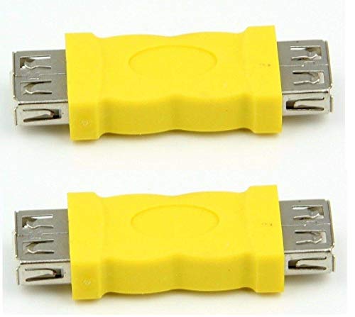 Image of USB 2.0 AF /AF Plug Type A Female to Type A Female Adapter Connector Converter (2 Pieces) Compatible with Laptop Computer Hard Drive Printer Camera