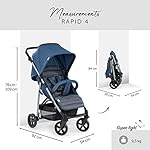 Hauck Kombi Kinderwagen Rapid 4 Plus Trioset inkl. Babywanne mit Matratze, Babyschale, Sitz mit Liegefunktion, bis 25 kg, Klein Zusammenklappbar, Blau Grau