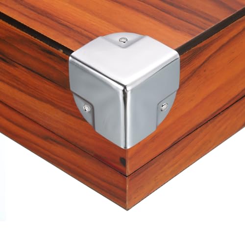 Image of uxcell Metal Box Corner Protectors Box Edge Guard Protector 40 x 40 x 40mm Silver Tone 16pcs for Table Corners and Desk Corners