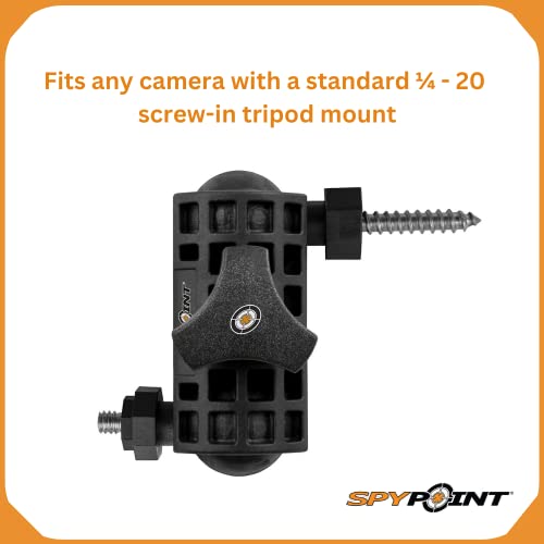 Spypoint Ma-500 Fully Adjustable Trail Camera Mount - Double Swivel Tilt, Pan Tilt Game Camera Mount For Positioning Cell Cameras For Hunting ¼-20 Tripod Mount, Wood Screw Anchor Cams Mounting #TOP5