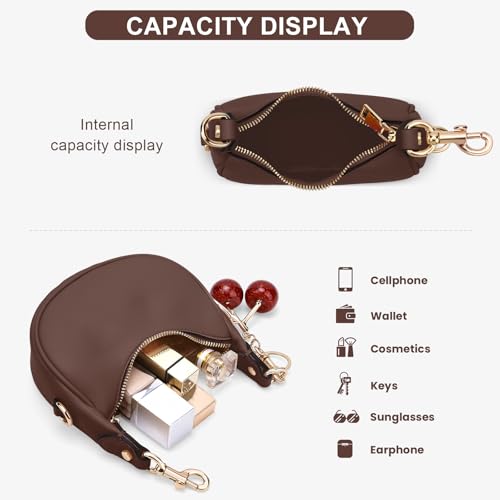 Image of JQWSVE Small Top Handle Bags for Women Mini Purses Cute Ladies Handbags Crescent Mini Crossbody Bags with Cherry
