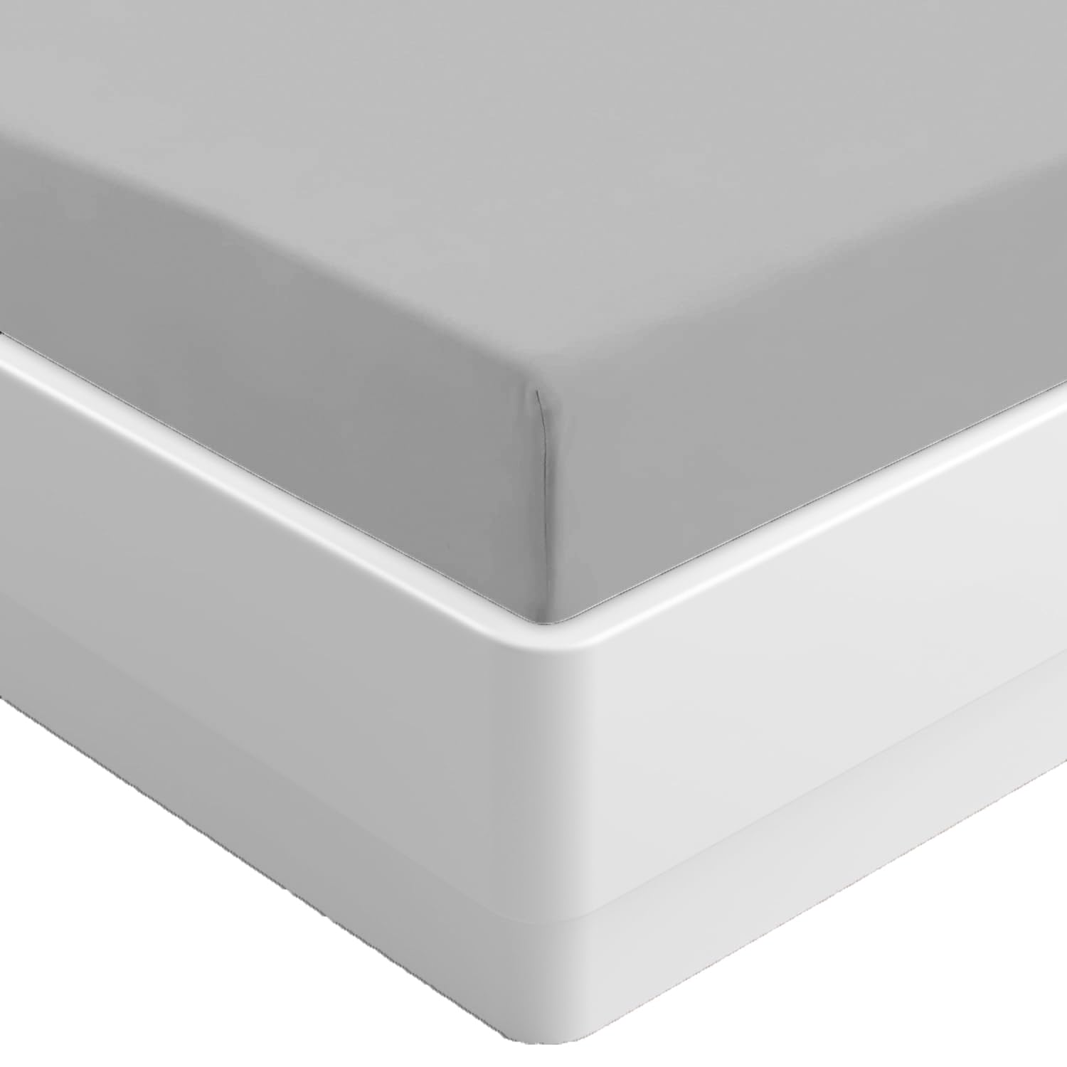 AmigoZone King Fitted Sheet - Soft Brushed Microfiber Easy Care - Fade Wrinkle Resitant Fitted Bed Sheet (Gray, King)