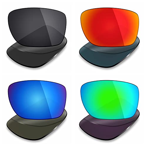 Image of Mryok 4 Pair Polarized Replacement Lenses for Oakley Turbine Sunglass - Stealth Black /Fire Red /Ice Blue /Emerald Green