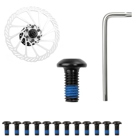 WJUAN 12 sztuk śrub do tarczy hamulcowej rowerowej M5 × 10 mm, czarne