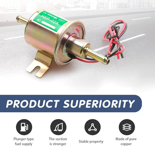 Arwrilt Electric Fuel Pump, 12V Low Pressure Inline Fuel Pump, Fit for All 12 Volt Cars, Trucks, Boats, Carburetor, Lawnmower and Generators by Arwrilt - Image 3