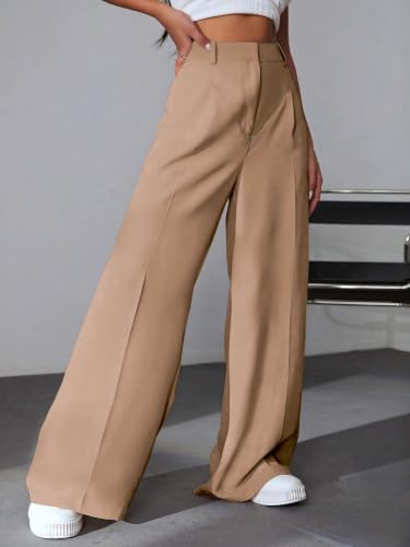 Image of GRECIILOOKS Women High Rise High Waist Trousers Flared Korean Style Formal Pants| Elegant Workwear for Office, College & Events (Available in Plus Size)