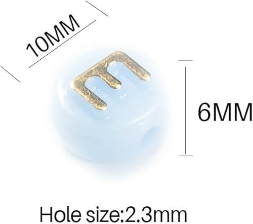 Miniatura 7 de 1000 cuentas de letras del alfabeto de 0.394 x 0.236 pulgadas (0.394 x 0.236 in) de color caramelo mixto de acrílico elevado redondo con agujero