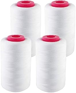 4 Pack of 6000 (24,000 Total) Yard Spools White Sewing Thread All Purpose