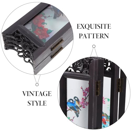 Mini écran pliant traditionnel chinois ornement oiseaux