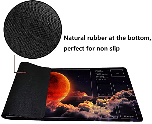 Mtg Playmat, Game Play Mat For Mtg Tcg 24 X 14 Inches Trading Card Inked Game Playmats With Storage Bag Smooth Rubber Surface Battle Game #TOP2