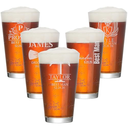 Groomsmen 16oz Beer Pint Glasses